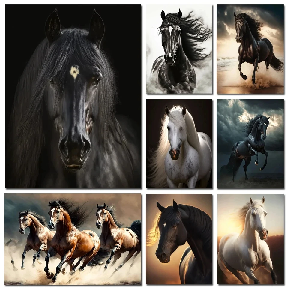 

Diamond Embroidery Mosaic Horse Home Decoration 5D Diy Diamond Painting Kits Animal Cross Stitch Rhinestone Picture Gift
