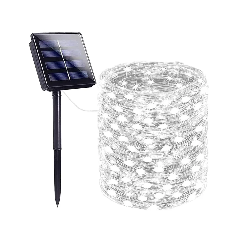 Luminous Solar-Powered Outdoor Fairy Lights - Waterproof with 8 Modes for Garden, Patio, and Wedding Decor
