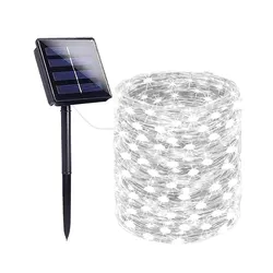 Luminous Solar-Powered Outdoor Fairy Lights - Waterproof with 8 Modes for Garden, Patio, and Wedding Decor (White-1PACK)