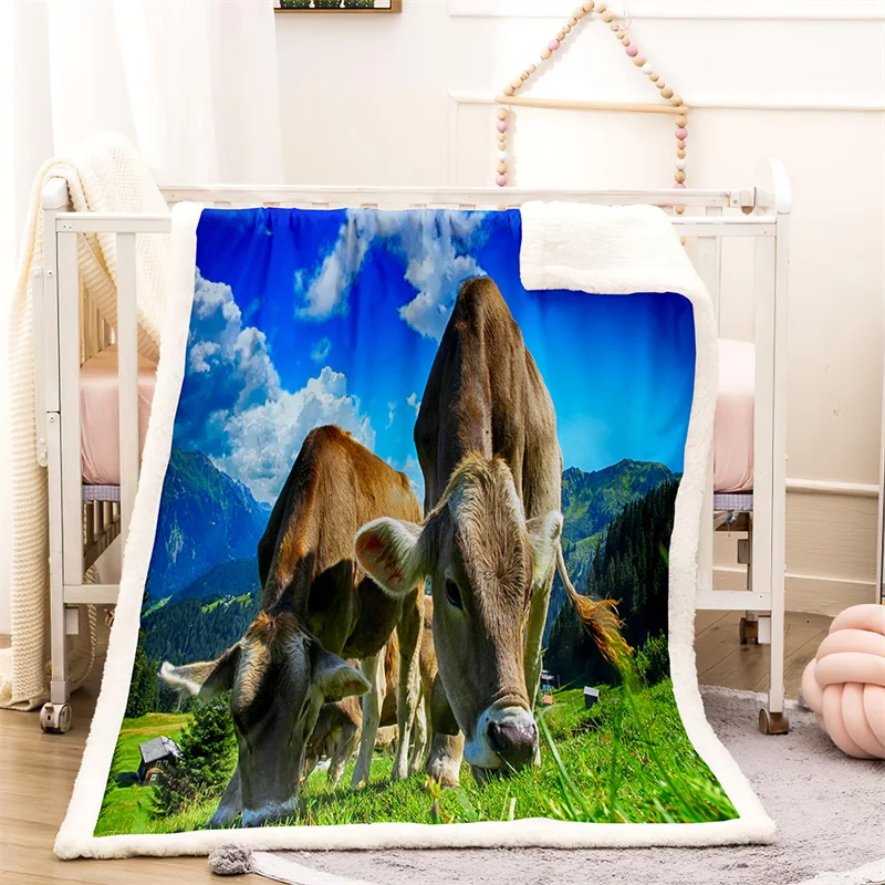 

Зимнее домашнее одеяло для коров, толстое теплое зимнее одеяло для кровати, шаль для офиса, накидка на диван, пушистое покрывало на кровать