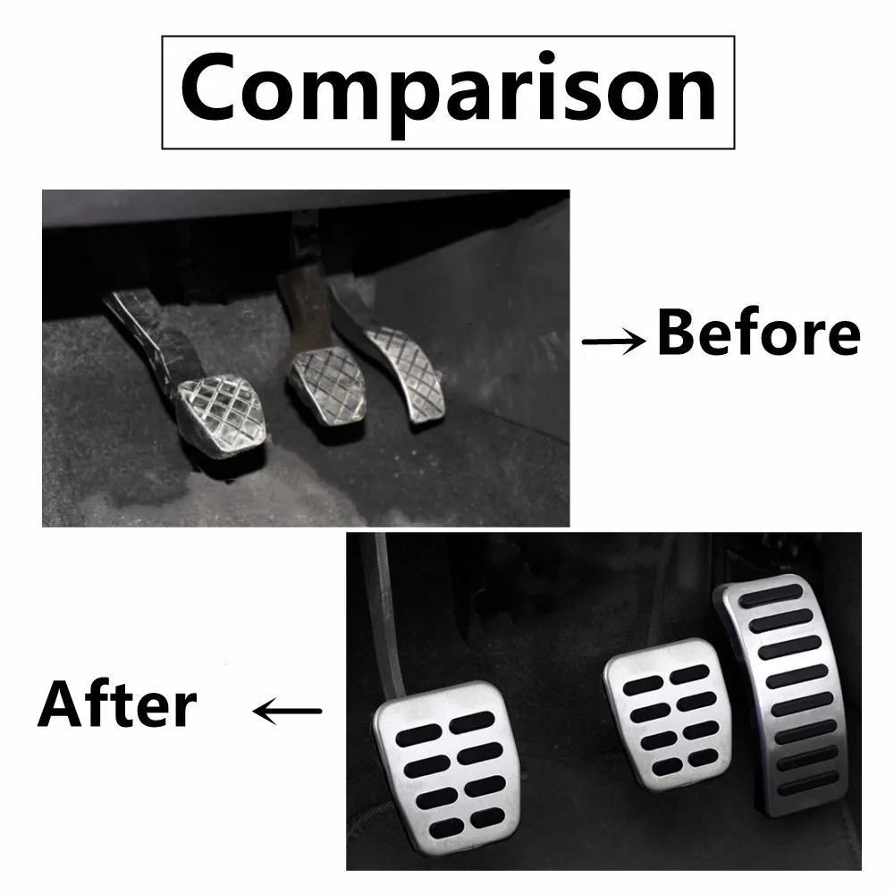 Stainless Car pedal Cover For Skoda Fabia Volkswagen VW Ibiza 6K 6L 6J Polo 9N 6R Bora Golf MK4 IV Clutch Gas Brake pedals Pads car pedals pedal cover stainless steel pedal cover