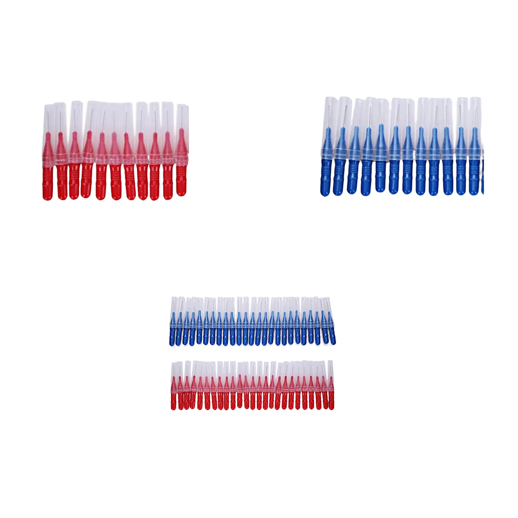 

50x Interdental Brush Tooth Floss Sticks Stainless Steel Care Toothpick