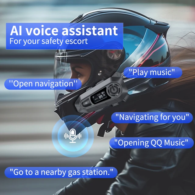 안전하고 편안한 라이딩을 위한 방수 소음 감소 오토바이 블루투스 헬멧 헤드셋