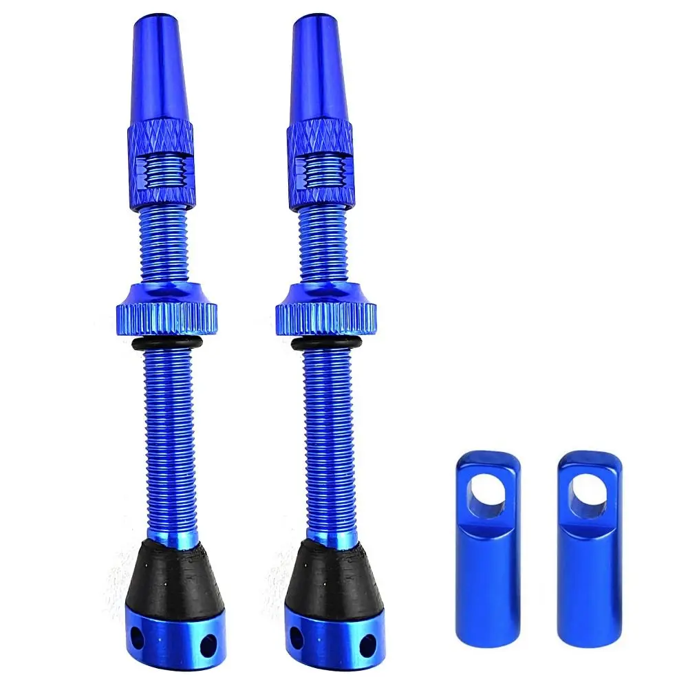 1 Pair 40mm/44mm/60mm Tubeless Tire Valves CNC Technology Brass Core French Style Valve Abrasion Resistance Aluminum Alloy
