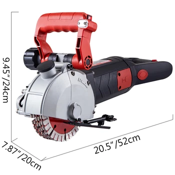 VEVOR 4800W Wall Chaser Concrete Cutter Electric Laser Aiming Groove Slotting Machine 125mm Circular Saw Cutting Power Tool Set 6