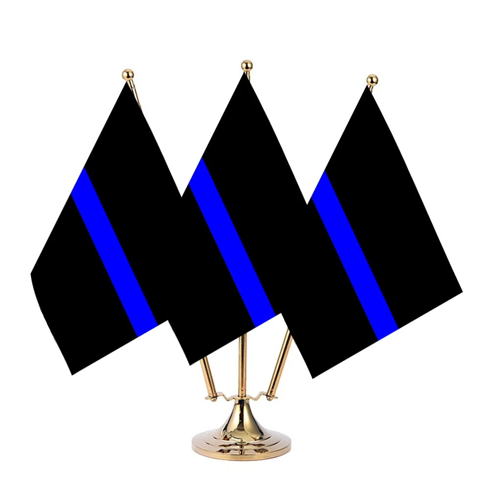 

14x21cm Small Thin Blue Line Ensign To Hang On Flag Stand Holder Set Home Decor Office Decoration Banner Country Flag Of Police