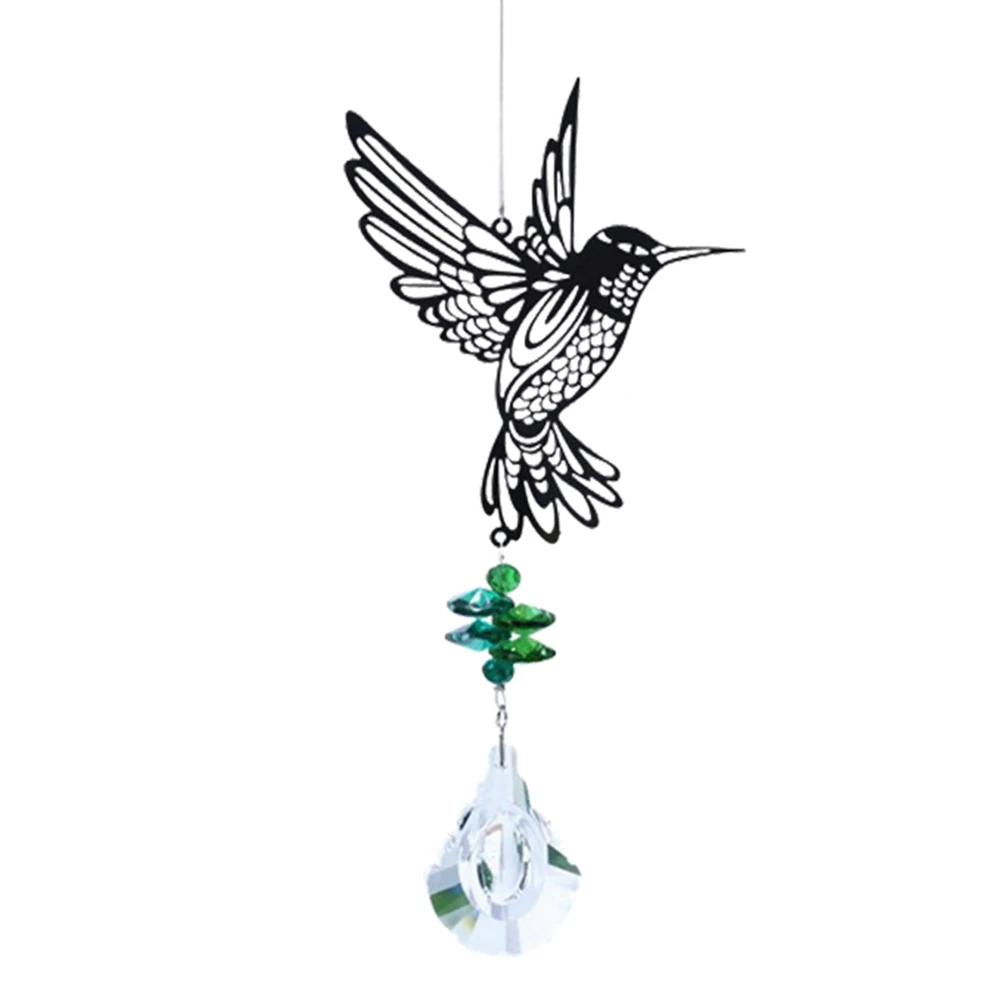 Crystal Prisms Hummingbird Owl Dragonfly Butterfly Wind Chimes Rainbow Maker Sun Catcher Garden Window Curtain Decoration
