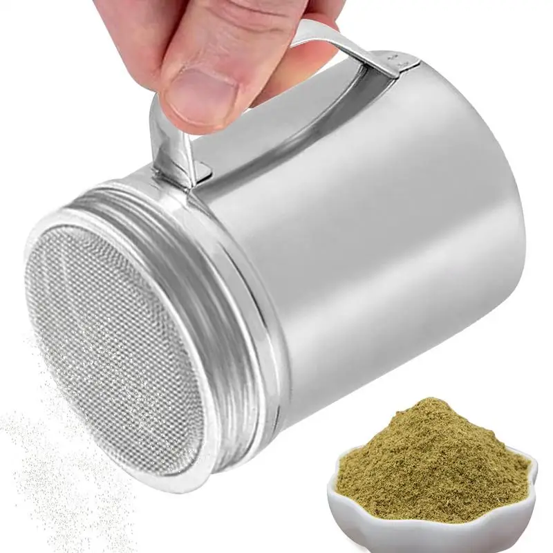 Salt Shaker Salt Pepper Shakers Powder Shaker Sugar Shaker Duster Stainless Steel Fine Mesh Shakers Stainless Steel Salt and Pepper for Cooking Kitchen