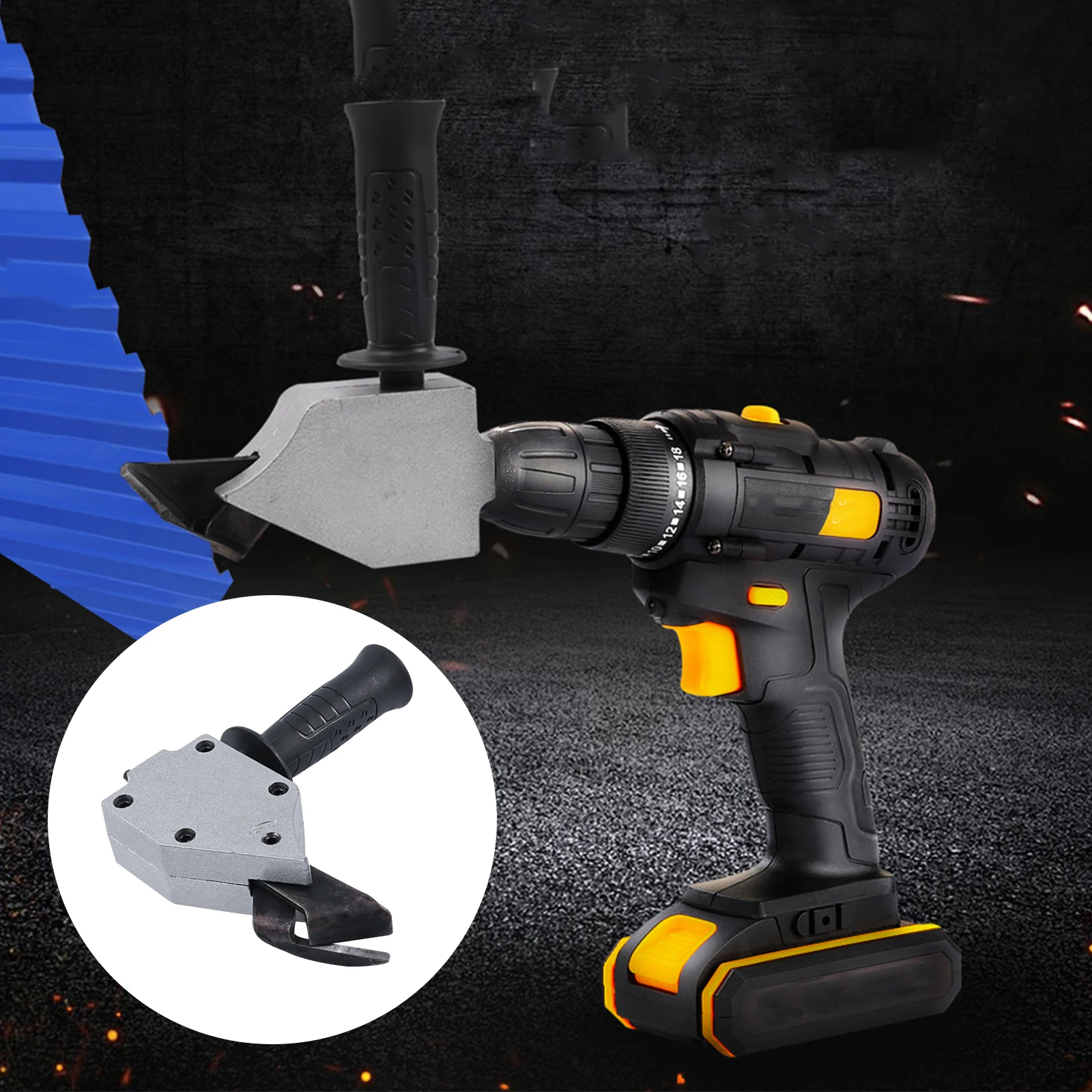 Electric Metal Cutting Shear Sheet Metal DIY Aluminum Plastic Easy Grip Non Slip Steel Electric Drill Shear Machine Cutting Tool 2