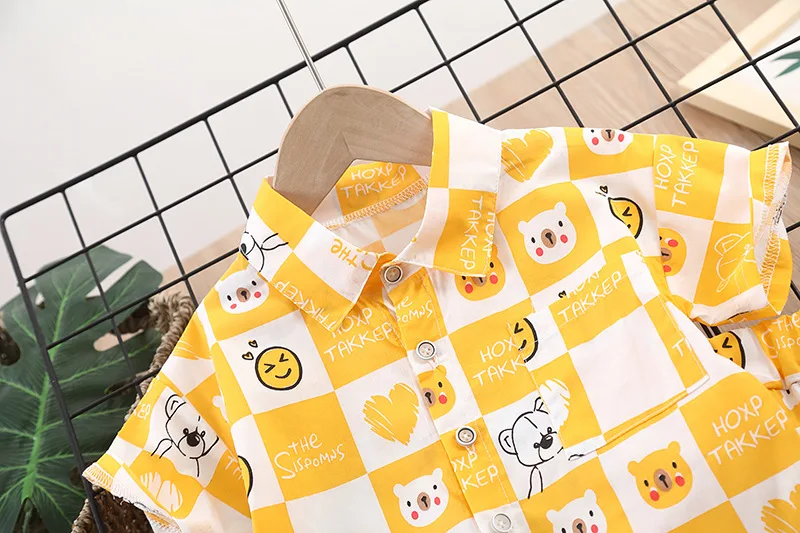 Children's clothing summer baby clothes girls letters short-sleeved suits boys lapel shirts shorts simple casual two-piece suit Baby Clothing Set for girl