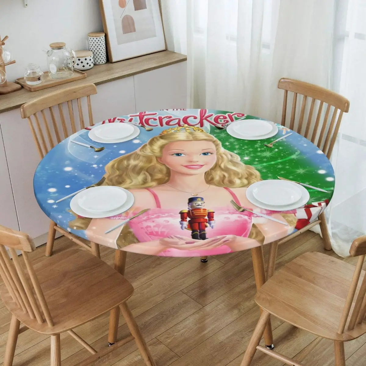 

Регулируемая круглая Регулируемая Скатерть «Барби в гайкере», водонепроницаемая скатерть, скатерть для стола с эластичным краем