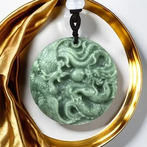 Нефритовый дракон, подвеска Феникс, натуральные подвески, ожерелье, роскошные амулеты, зеленый дизайнерский Настоящий камень, ювелирные изделия, драгоценный камень, мода