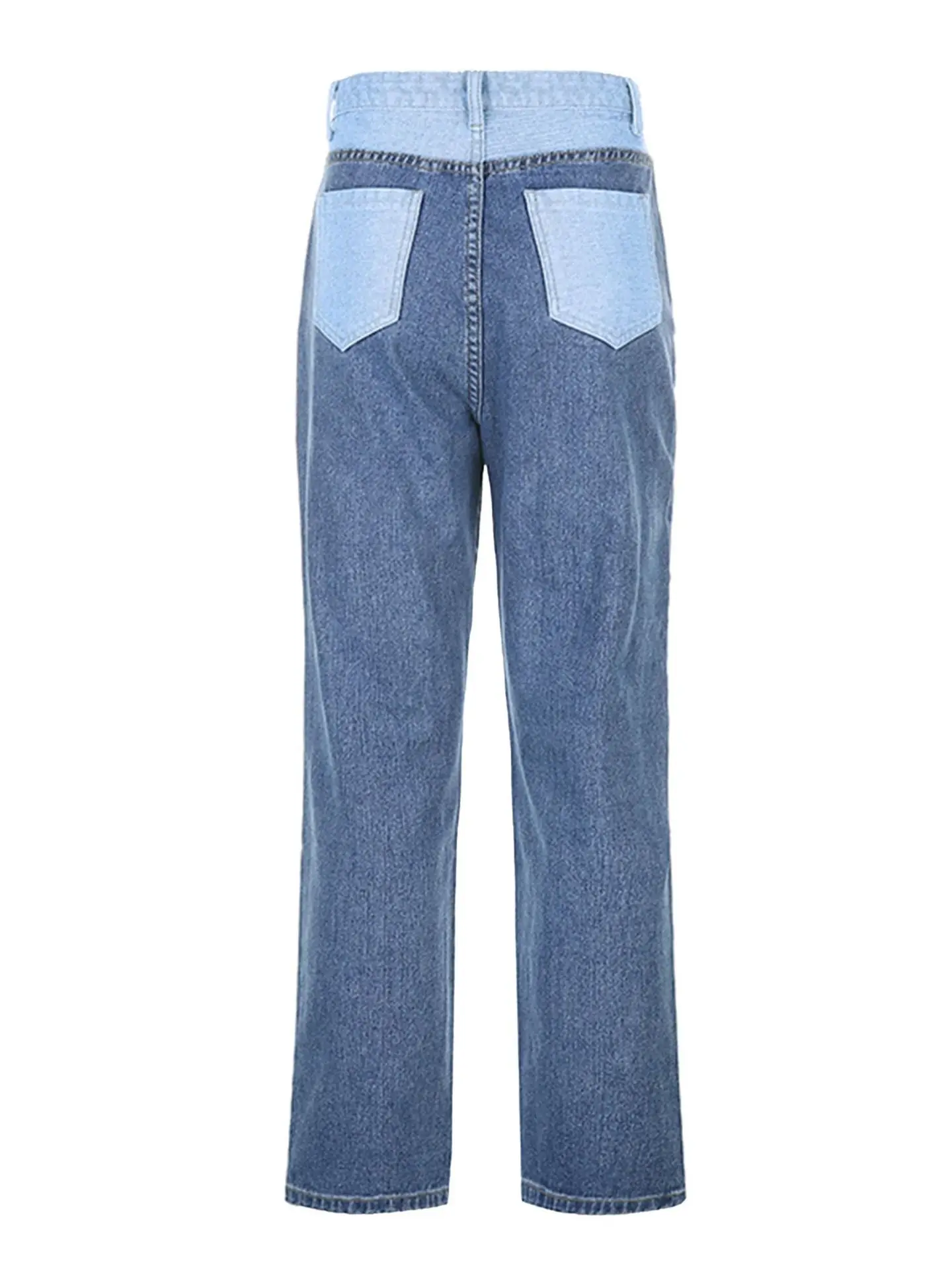 High Waist Patchwork Straight Jean for Women 2023 Sping Casual Loose Denim Pants Ladies Vintage Boyfriend Mom Jeans Trousers
