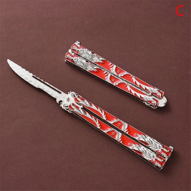 Hot Sale 14CM Zinc Alloy Butterfly Knife Folding Practice Knife Outdoor Knife No Edge  Suitable For Outdoor Activities 2