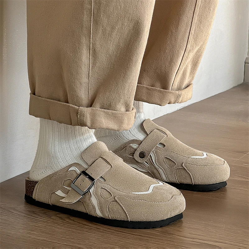 Leisure Comfortable Men's Shoe Boken Baotou Four Season New Soft Soled Semi Trailer Men's Shoes for Commuting and Outdoor Women