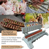 Nouvelle Machine à Kebab à Rangée Unique, Presse à Brochettes de Viande BBQ, Préparateur de Kebab Réutilisable en Plastique, Outil de Préparation BBQ 2