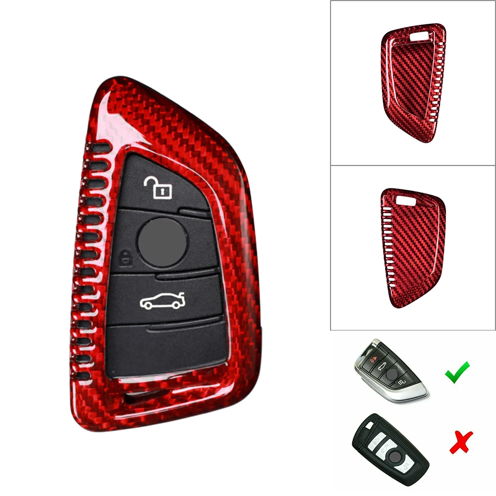 

Red Carbon Fiber Car Remote Key Shell Cover For BMW X1 F48 X5 F15 X6 F165 F45 G11 G12 G30 X-Series