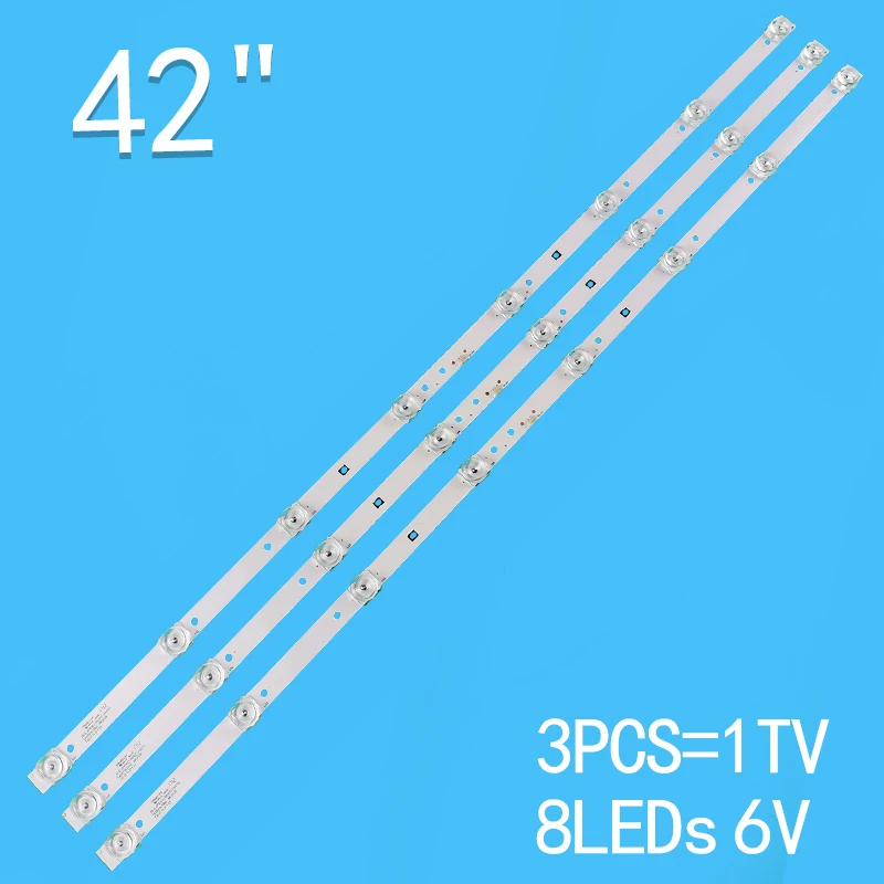 

3pcs=1set 8leds 6v 730mm for tcl 42inch LCDTV backlightstrip JS-D-JP42EU-082EC 70310 E42EP/K1000 MCPCB JS-D-JP42EC-082EC 70310