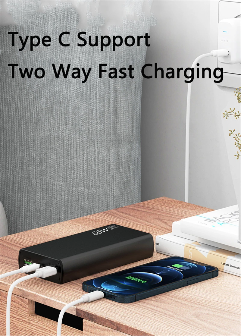 10000/20000mAh 66W Power Bank Quick Charging Powerbank Portable External Fast Charger For iPhone 13 Samsung S22 Tablet Poverbank top power bank