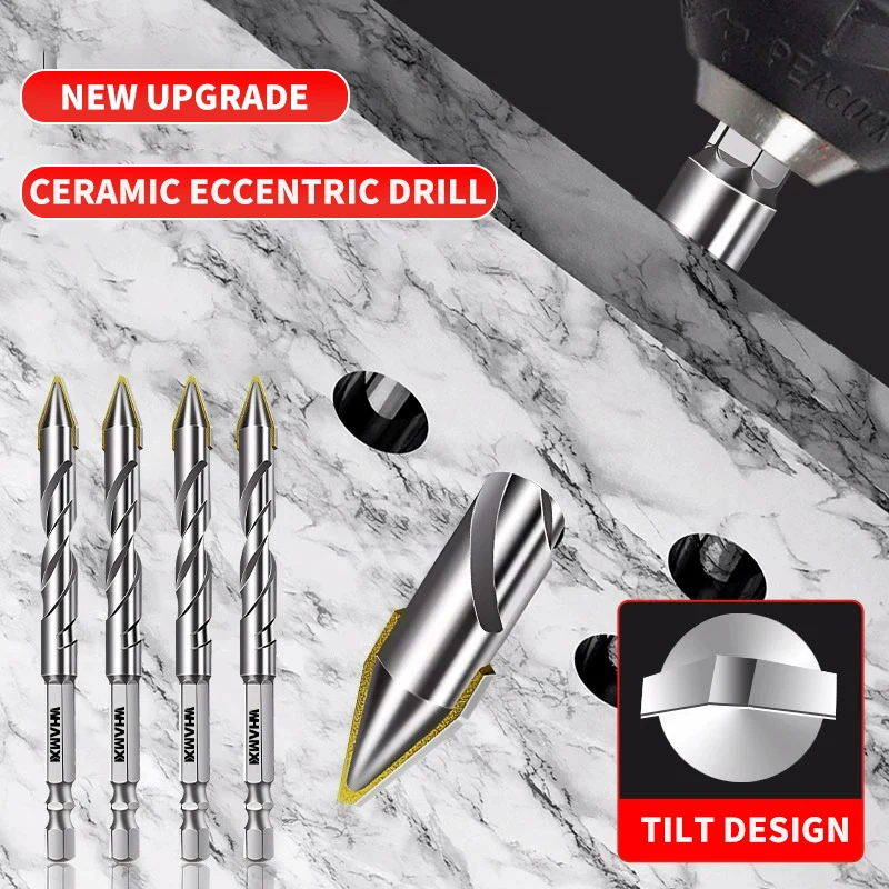 2/3/4pcs Ceramic Glass Stone Rock Drill Durable Drill Hexagonal Handle ...