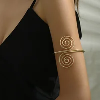 Multi-Layer Spiral Arm Ring Bracelet Exaggerated European and American Simple Vintage Open Cuff Bangles for Women Jewelry Gifts 2