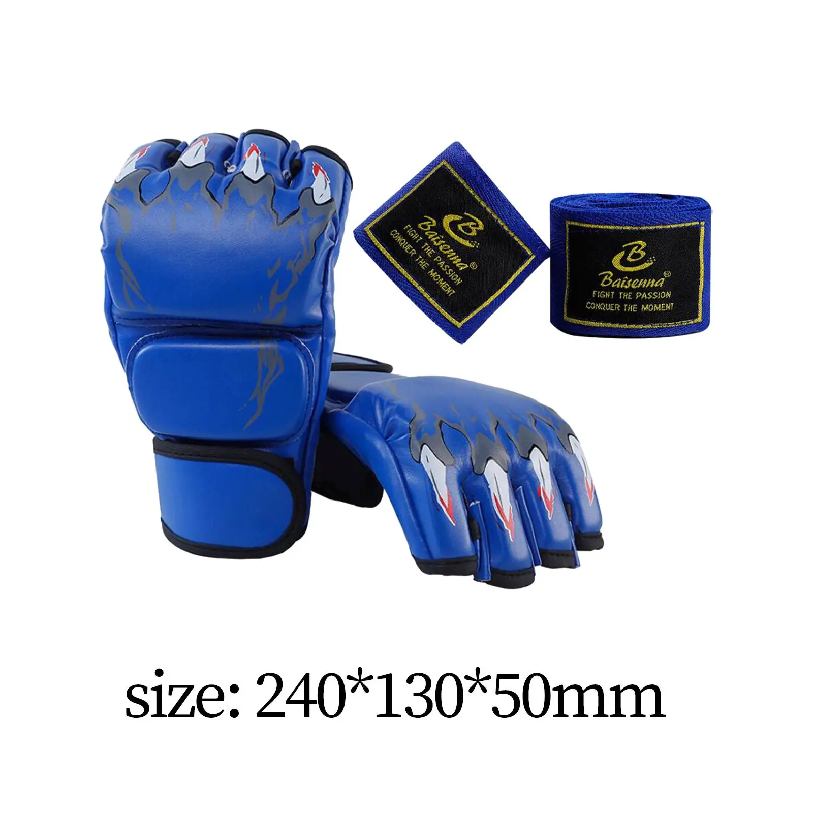 Half finger boxing gloves, boxing fighting gloves for men and women, durable