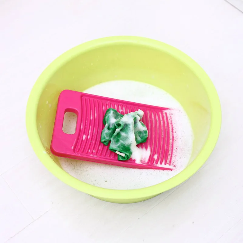 New Plastic Antislip Travel Home Washboard Hand Washing Board Shirts Cleaning Laundry Scrubboards For Kid Clothes Random Color