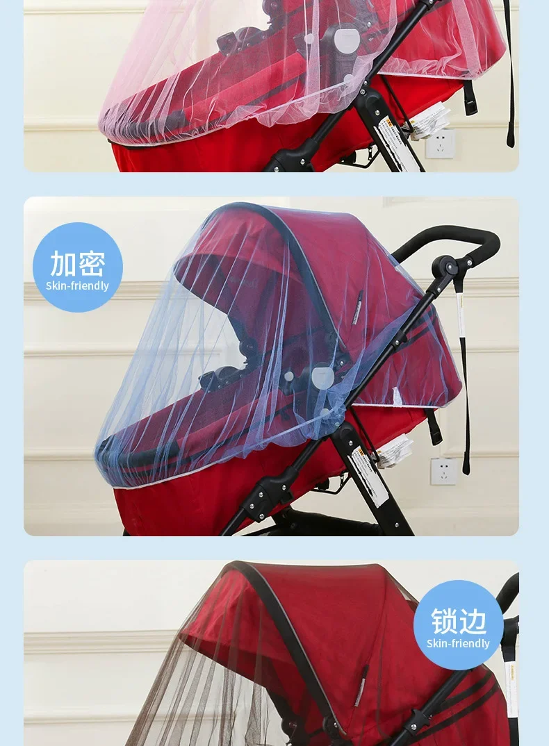 Description Picture 4 of item1pc Mosquito Net for Baby Stroller Kids Children Pushchair Anti-bug Insect Netting Infant Protection Mesh Stroller Accessories