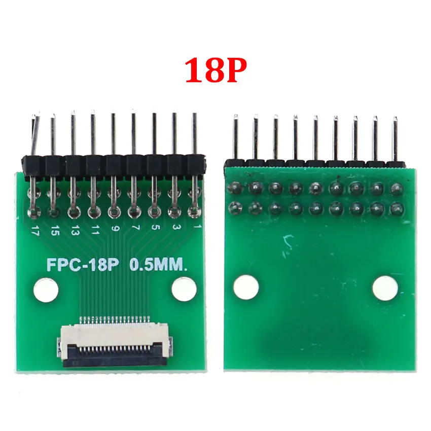 Versatile FPC/FFC Adapter Board with Double Row Straight Needle Connector – 0.5mm to 2.54mm Conversion, Multiple Pin Options Available