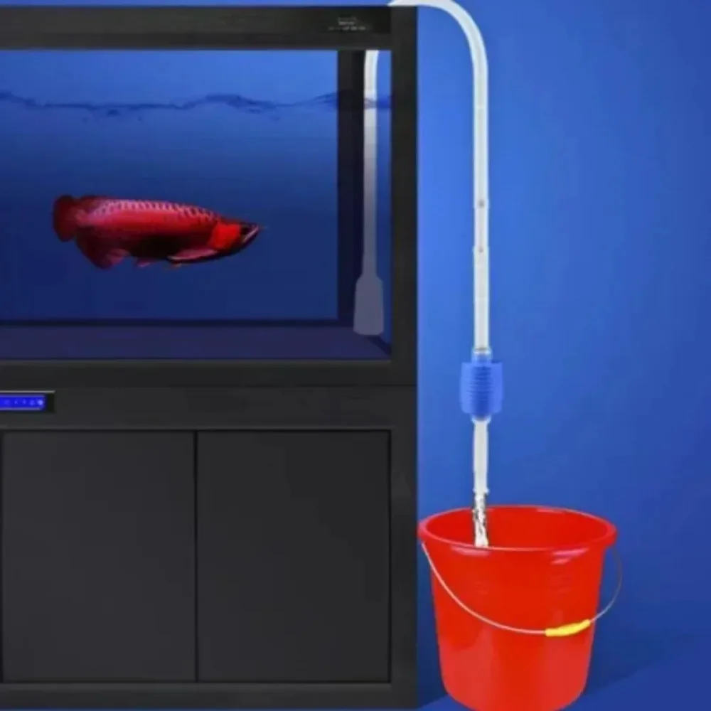 1.4m Pipe Aquarium Siphon Fish Tank Syphon Vacuum Cleaner Pump Semi-automatic Water Change Filter Pump Cleaning Accessories