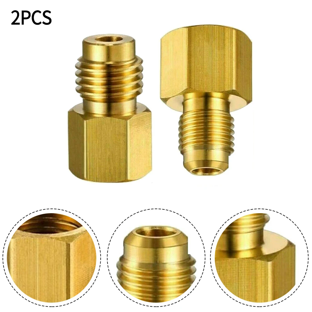 

Adapter R410A 1/4 Sae Quick Connector To 1/2ACME/ 1/2ACME To 1/4SAE Connector Bronze Gold R134a To R12 R12 To R134a Adapters