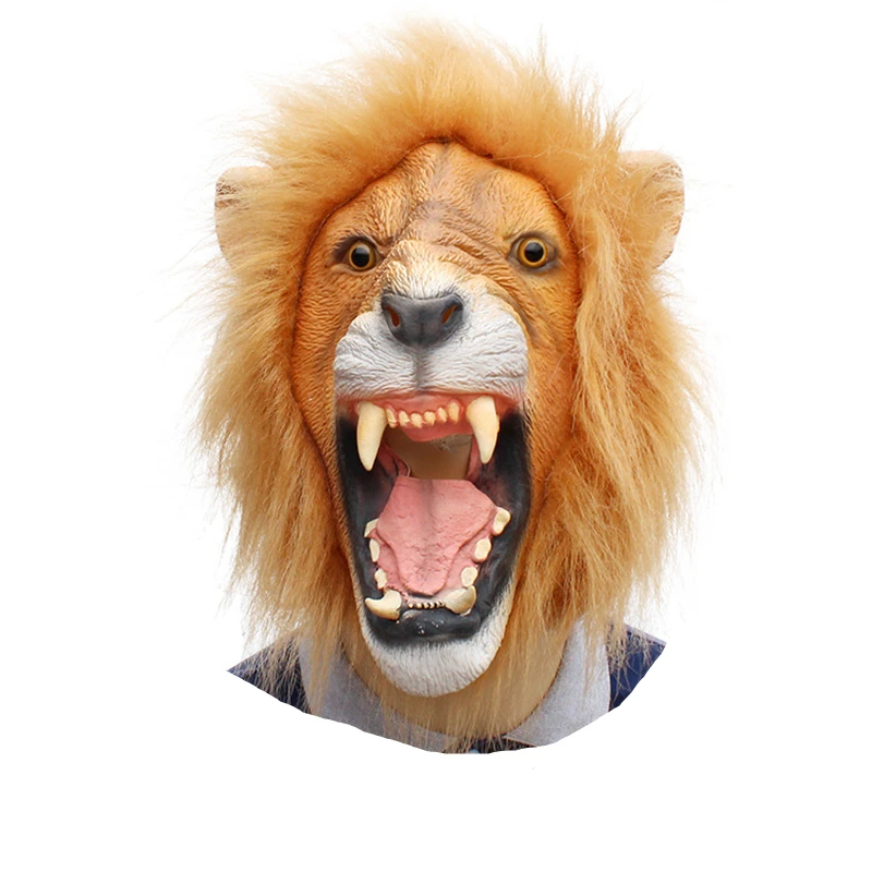 

Halloween Costume Party Lion Animal Head Latex Mask A Realistic Mask