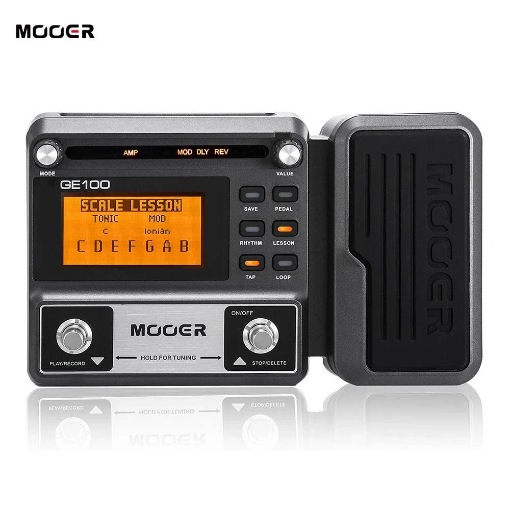 

MOOER GE100 гитарная педаль Многофункциональный процессор педаль эффектов с циклической записью максимальное время 180 с 8 модулей эффектов 40 барабанных ритмов