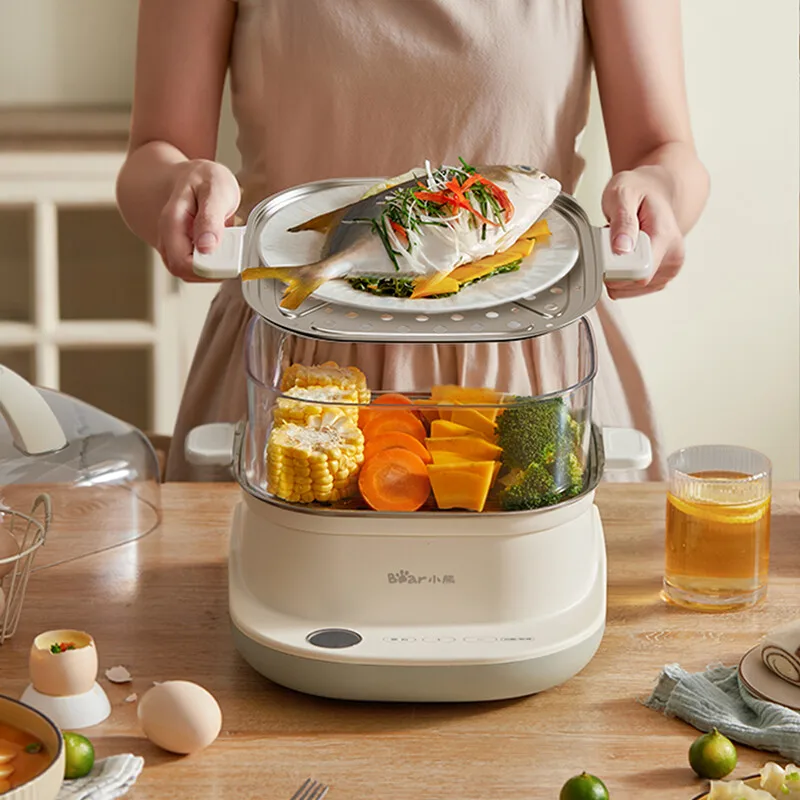Electric Steamer Household Egg Boiler Small Double-layer Timing Breakfast Machine Multi-functional Split Electric Cooking Pot