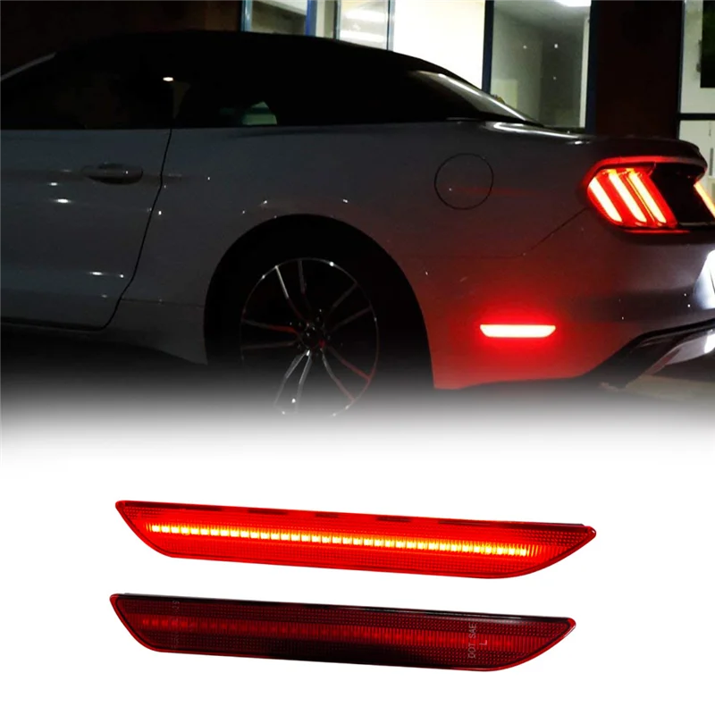 2pcs Led Rear Side Marker Lights For Fordmustang 20152021 Red Rear