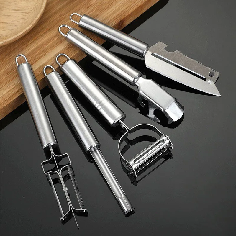 

tainless Steel Kitchen Gadget Set Peeling Household Vegetable and Fruit Planing Potato Peeling Scraping Knife