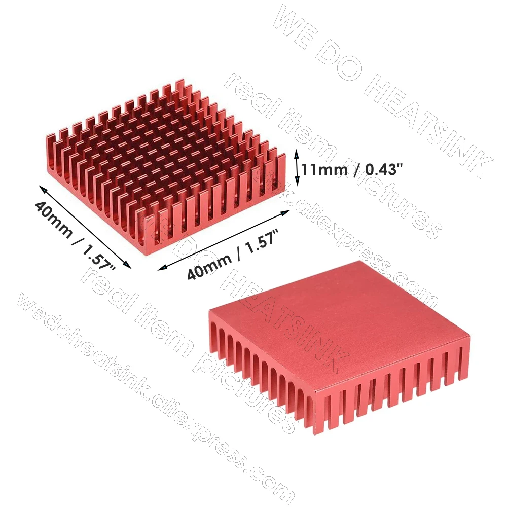 WE DO HEATSINK 40x40x11mm Without or With Thermal Pad 3D Printer Parts Black Aluminum Heatsink for Nema17 42 Stepper Motor
