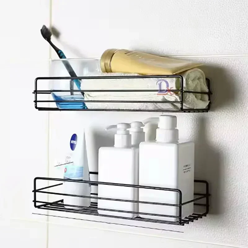 Bathroom Storage Rack Corner Frame Iron Shower Punch Free Mounted Caddy Rack