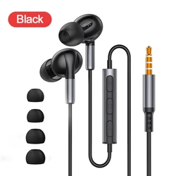 USB C Wired HIFI Stereo Headphones with Microphone and DAC Noise Cancelling Technology (Black 3.5mm)
