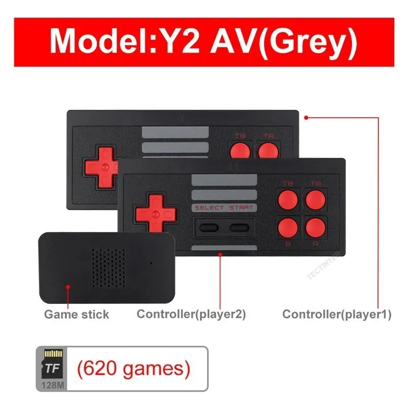 USB Wireless Handheld TV Video Game Console Build In 1800 Classic 8 Bit Game mini Console Dual Gamepad HDMI-compatible Output