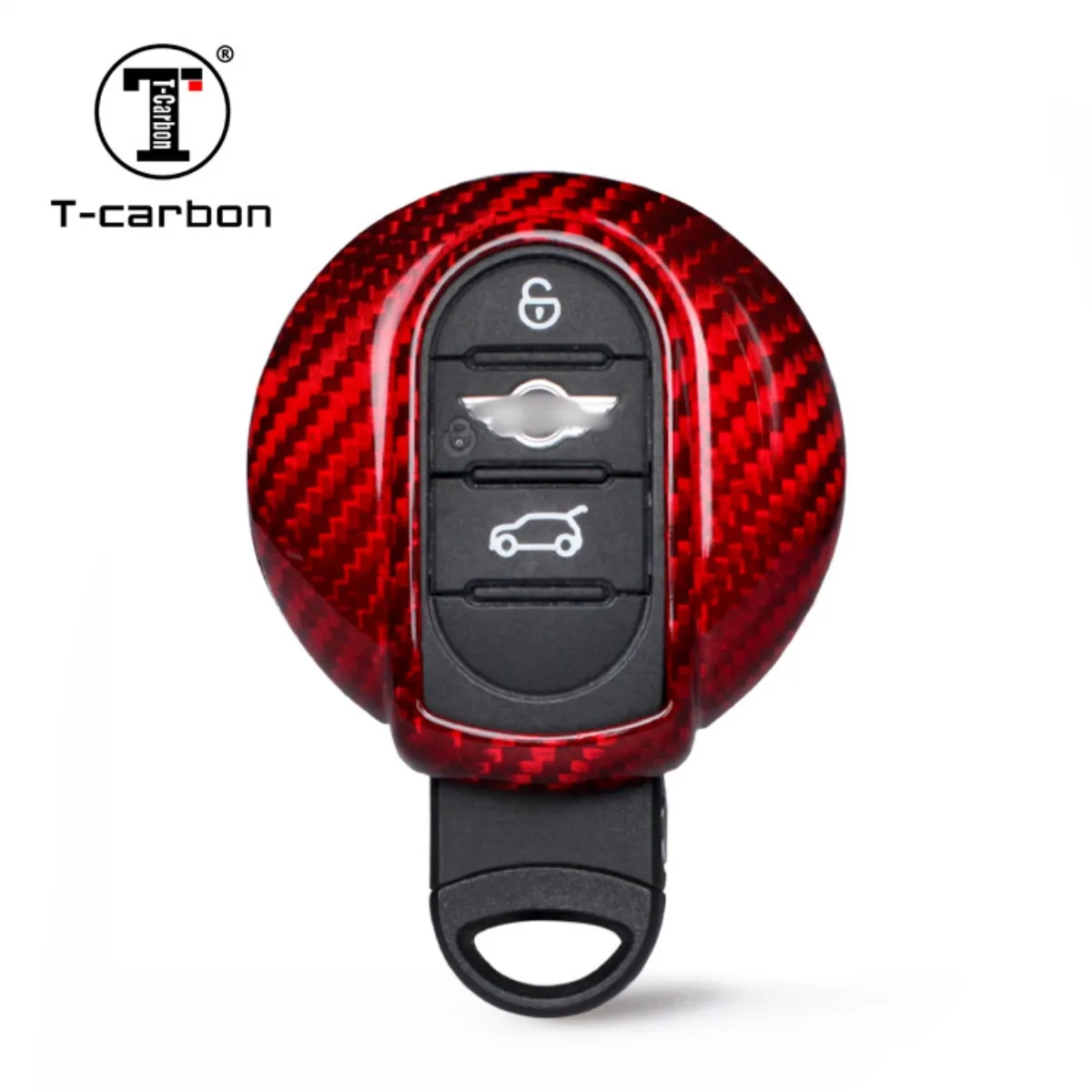 

T-carbon Black Real Carbon Fiber Car Auto Key Case Shell For BMW MINI COOPER S ONE JCW F54 F55 F56 F57 F60