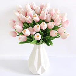 Elegant Tulip Artificial Bouquet - Set of 10 Real Touch Flowers for Wedding and Home Decor (D)