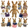 1/12 Forest Family Cute Plush Bunny Clothes For Dolls 9cm Mini Reindeer House Accessories Fashion Dress Up Dollhouse Girl Gifts 6