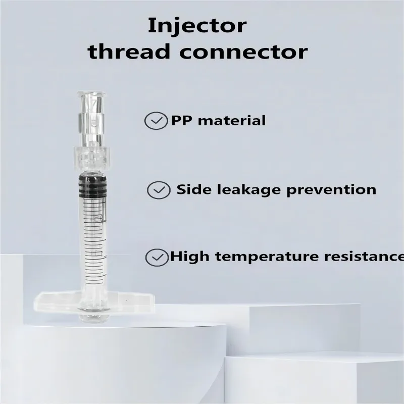 Leak Proof Double Helix Medical Sterile Luer Lock Adapter 10-100PCS Transparent Plastic Syringe Connector