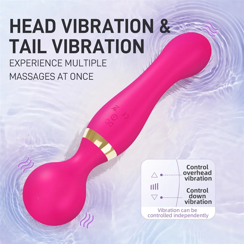Võimas kahepealine vibraator AV Magic Wand Massager Masturbator naistele Dildo G-punkti orgasmi kliitori stimulaator täiskasvanutele_voghion.com
