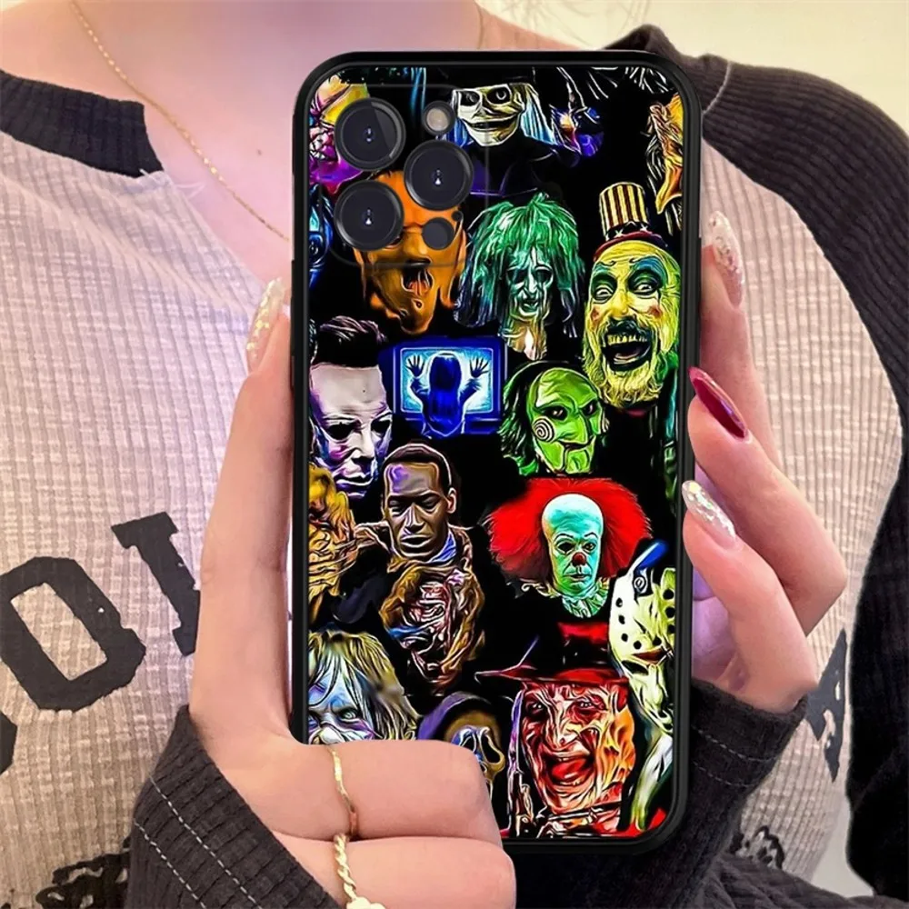 thumbnail image 1 of Funda de silicona suave para teléfono, carcasa de colección de personajes de terror para Iphone 15, 14, 13, 12, 11 Pro, Mini, XS MAX, 8, 7, 6 Plus, X, XS, XR, 1 of 5
