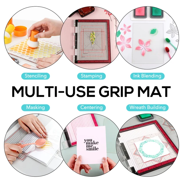 Multi-Use Non-Slip Sticky Mats with Stamp Positioning Tool 4