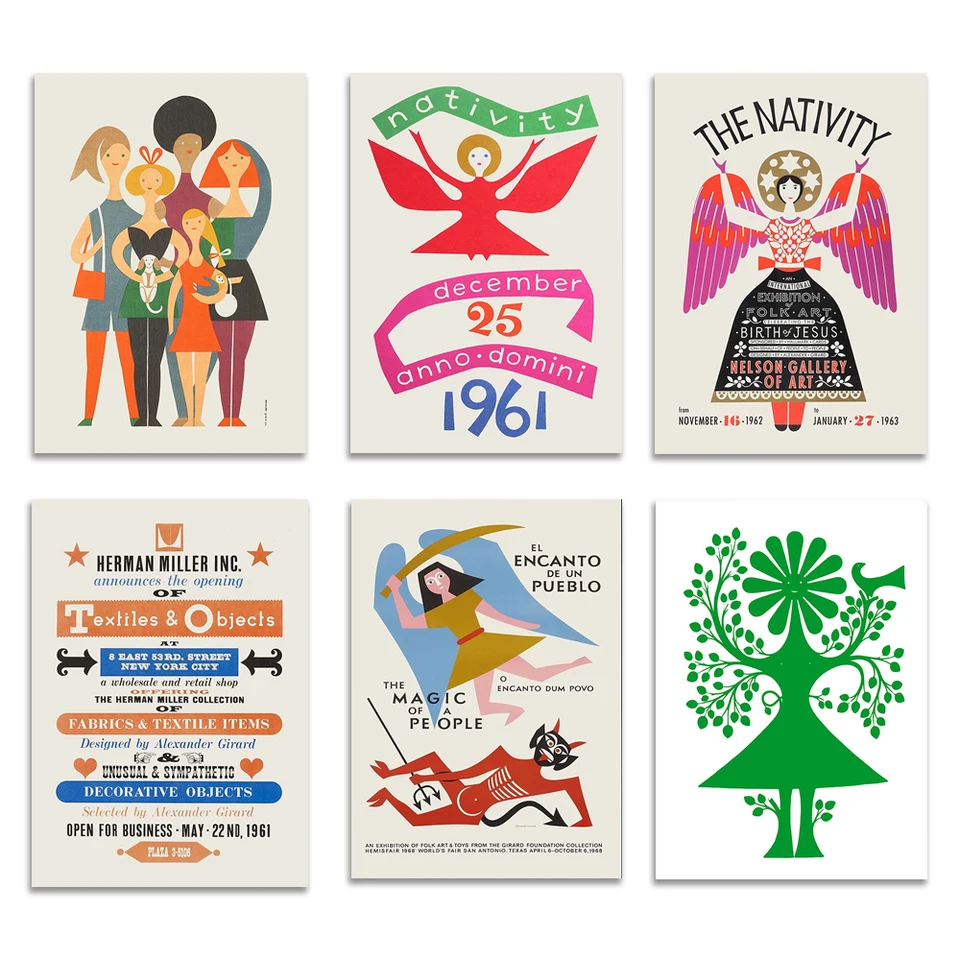 Vintage Alexander Girard print, love print, geometric abstract