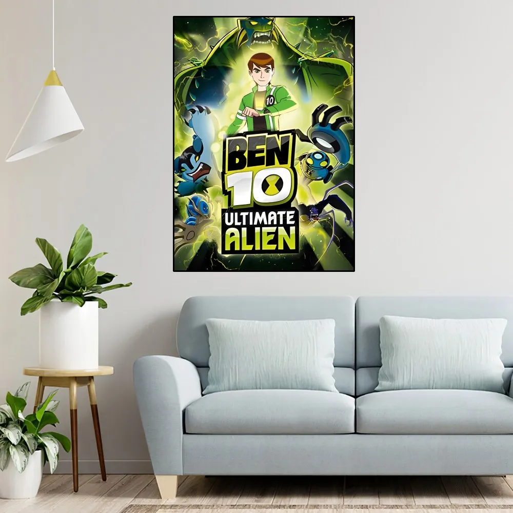 Cartoon B-Ben 10 Cool Poster Home Room Decor Aesthetic Art Wall Painting Stickers