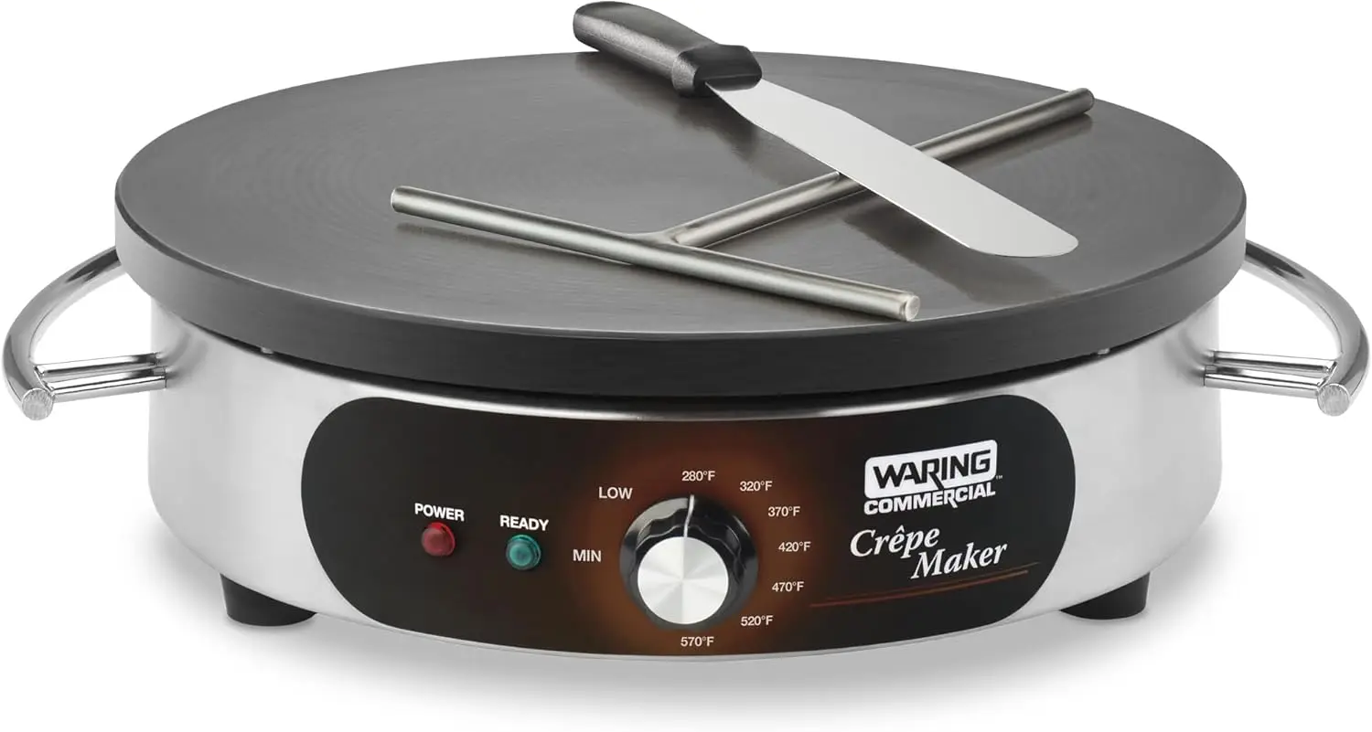Commercial WSC160X 16" Electric Crepe Maker, Cast Iron Cooking Surface, Stainless Steel Base, Includes Batter Spreader an 2